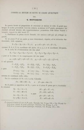 Intorno ai sistemi di rette di grado qualunque.