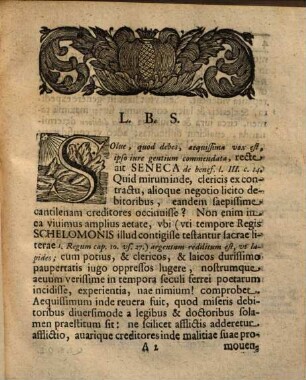 Diss. inaug. iur. de clerico debitore