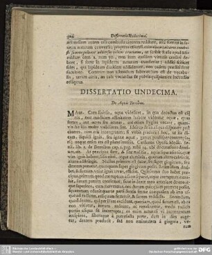 Dissertatio Undecima. De Aquis Fortibus.