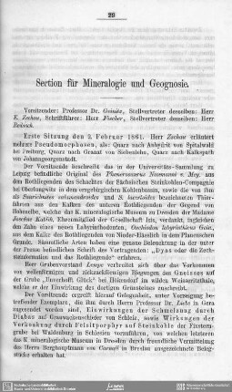 Section für Mineralogie und Geognosie