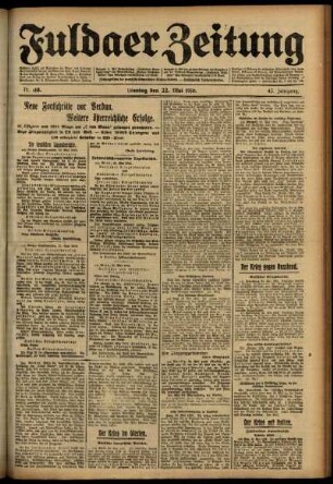 Ausgabe vom Montag, den 22. Mai 1916.