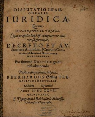 Disputatio Inauguralis Iuridica