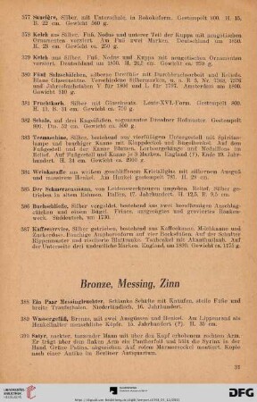 Bronze, Messing, Zinn (Nr. 388 - 435)