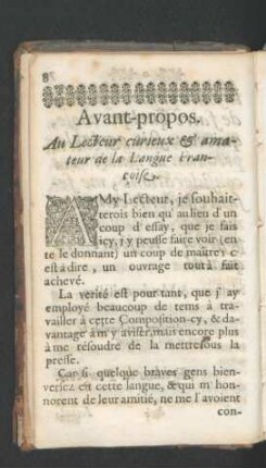 Avant-propos. Au Lecteur curieux ...