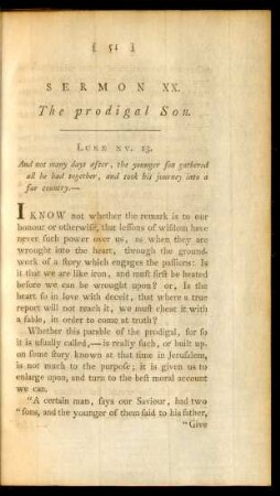 Sermon XX. The prodigal Son