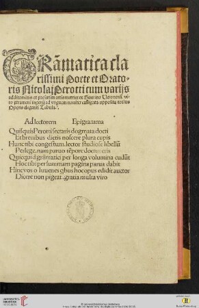 Ad lectorem / Epigramma