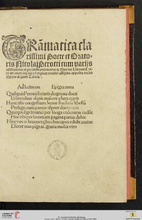 Ad lectorem / Epigramma