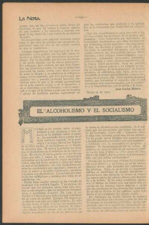 El alcoholismo y el socialismo