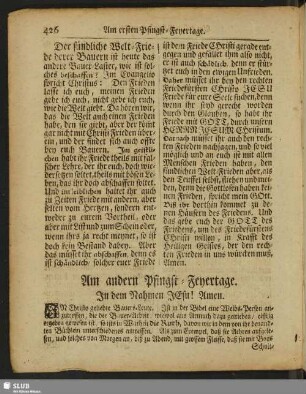 Am andern Pfingst-Feyertage