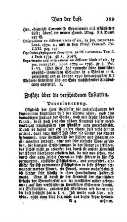 Zusätze über die verschiedenen Luftarten