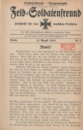 1.1914/15: Feld-Soldatenfreund