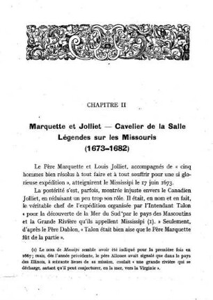 Marquette et Jolliet. - Cavelier de La Salle. - Légendes sur les Missouris. (1673-1682)
