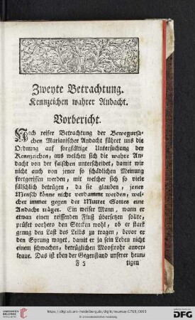 Zwente Betrachtung: Kennzeichen wahrer Andacht