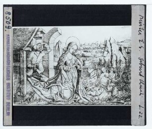 Meister E. S., Geburt Christi (L. 22) (Stich) : Kupferstich
