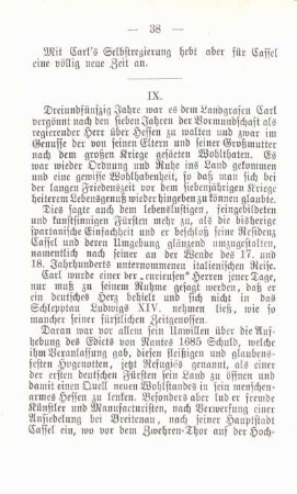 IX. [Cassel unter dem Landgrafen Carl.]