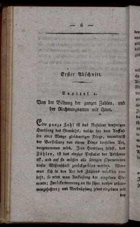 Erster Abschnitt. Ganze Zahlen.