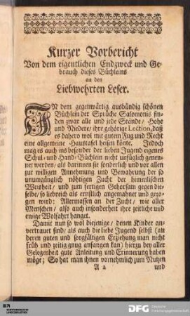 Kurzer Vorbericht.