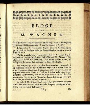 Eloge De M. Wagner.