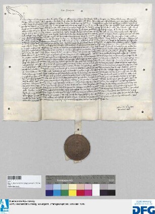 Das Landgericht des Burggraftums Nürnberg stellt ein Vidimus aus von der Urkunde des Kaisers Sigismund d.d. 9. Juli 1436.