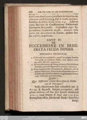Caput IV. De Successione In Immediata Feuda Imperii.