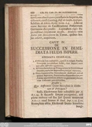 Caput IV. De Successione In Immediata Feuda Imperii.