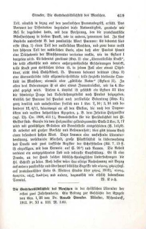 619-620 [Rezension] Struker, Arnold, Die Gottebenbildlichkeit des Menschen in der christlichen Literatur der ersten zwei Jahrhunderte