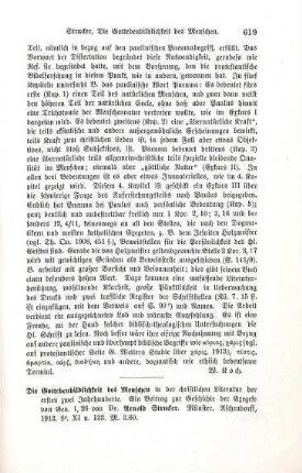 619-620 [Rezension] Struker, Arnold, Die Gottebenbildlichkeit des Menschen in der christlichen Literatur der ersten zwei Jahrhunderte
