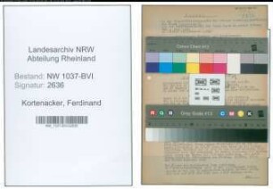 Entnazifizierung Ferdinand Kortenacker , geb. 17.11.1889 (Lehrer)