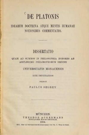 De Platonis idearum doctrina atque mentis humanae notionibus commentatio