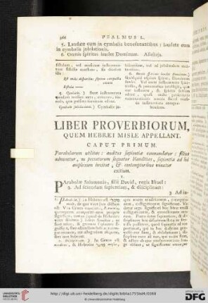 Liber Proverbiorum, quem hebraei mis le appellant