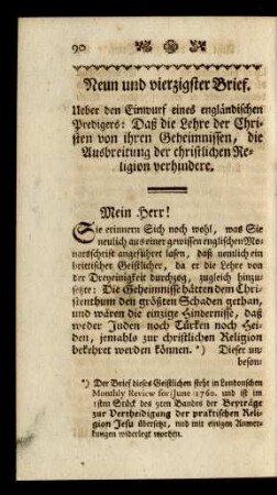 Neun und vierzigster Brief.