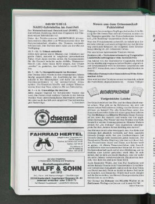 NABU-Infotelefon im Juni/Juli