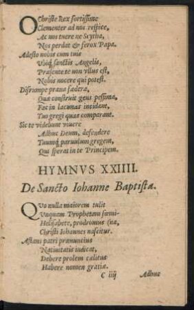 Hymnus XXIIII. De Sancto Iohanne Baptista.