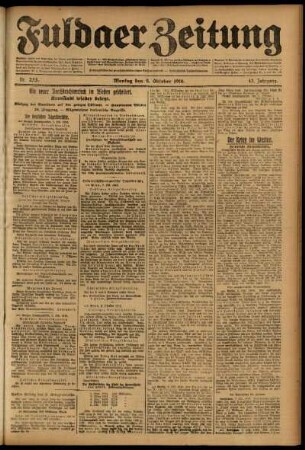 Ausgabe vom Montag, den 09. Oktober 1916.