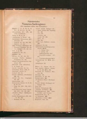 Alphabetisches Namens- / Sachregister