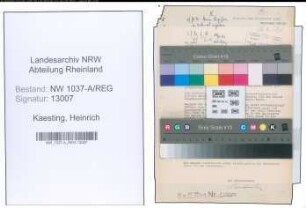 Entnazifizierung Heinrich Kaesting , geb. 13.04.1901 (Lehrer)