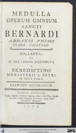 Medulla Operum Omnium Sancti Bernardi Abbatis Primi Clarae-Vallensis