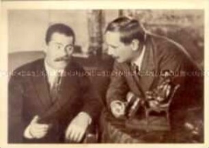 Maxim Gorki und H. G. Wells, Petrograd 1920