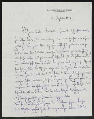 Brief von Herbert Eulenberg an Margarete Hauptmann