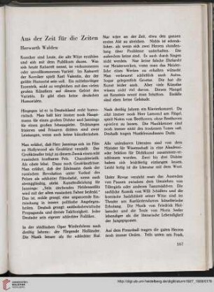 Aus der Zeit für die Zeiten