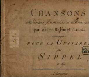 Chansons Italiennes, Françoises et Allemandes