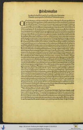 Philomusus. Jacobus Locher, Philomusus Poeta et orator laureatus, Huiusque operis preclari lectoribus Felicitatem optat.