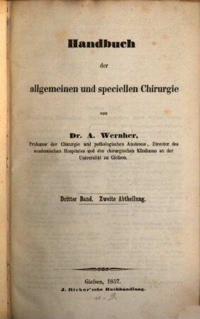 Handbuch der allgemeinen und speciellen Chirurgie, 3,2