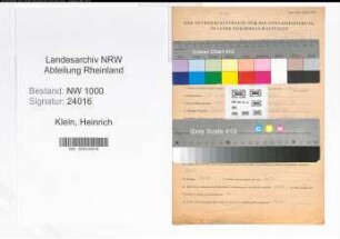 Entnazifizierung Heinrich Klein, geb. 12.05.1907 (Anstreicher)