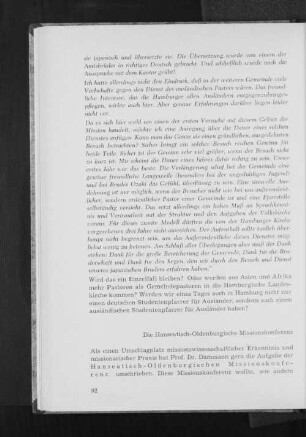 Ein Hanseatisch-Oldenburgische Missionskonferenz
