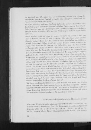 Ein Hanseatisch-Oldenburgische Missionskonferenz