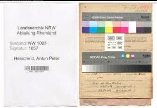 Entnazifizierung Anton Peter Herscheid , geb. 02.02.1917 (Schreiner)