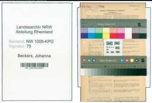 Entnazifizierung Johanna Beckers , geb. 02.02.1901 ()