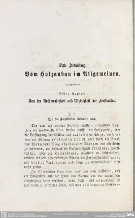 Erste Abtheilung. Vom Holzanbau im Allgemeinen