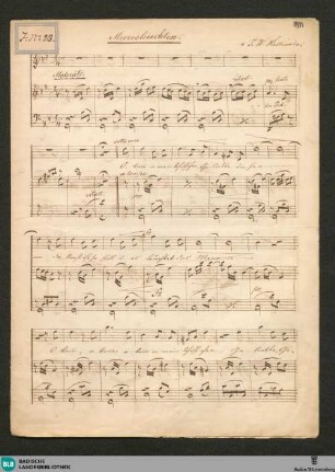 Meeresleuchten - JWK Mus.Ms. 290 k : V, pf; g; StrK WoO 9.03/9